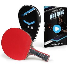 Legend Table Tennis Paddle with Case and Training Video | 7-Ply Blade, 2.0mm Sponge, Full Racket Case | Professional Ping Pong Paddles | Table Tennis Racket with Carrying Case
