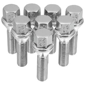 uxcell M12 x 1.5 Wheel Bolts Taper Wheel Bolts Lug Nuts Chrome Wheel Studs Set 8pcs