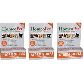HomeoPet Storm Stress, 3 450-Drop Bottles, Natural Pet Anxiety Relief for All Weights