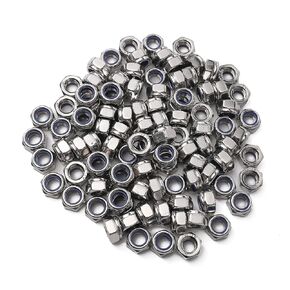 pouilzx M4-0.7 Nylon Insert Lock Nuts, Stainless Steel 304 (18-8) Lock Nuts with Nylon Insert, 100pcs