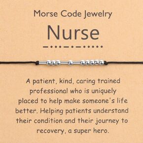 PLITI Nurse Bracelet Nursing School Graduation Gift Nurse Appreciation Jewelry Nurse Inspirational Morse Code Bangle For Family Friend