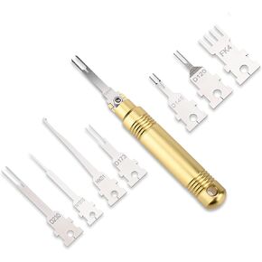 PFCKE Terminal Pin Removal Tool Kit ，Electrical Pin Extractor Tool, Terminal Removal Tool,with 8PCS Replacement Tips Universal for Automotive/Computer Repair Terminal Release Tool kit.