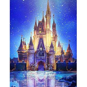 طلاء ACANDYL حسب الأرقام، لوحة زيتية DIY حسب الأرقام، للأطفال والبالغين والطلاب المبتدئين، لوحة قماشية ذاتية الصنع بالأرقام، لوحة زيتية أكريليك لتزيين المنزل، قلعة 16 × 20 بوصة in Kuwait