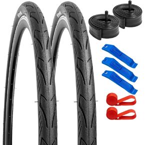 YUNSCM 26" Bike Tires 26x1.5/40-559 60TPI and 26" Bike Tubes Schrader Valve with 2 Rim Strips Compatible with 26 x 1.50 Bike Tires and Tubes(W-3107)