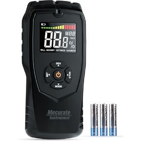 Mecurate Pinless Moisture Meter Wood Non-Destructive Meter for Walls, Drywall Wood and Building Material Dampness Inspection