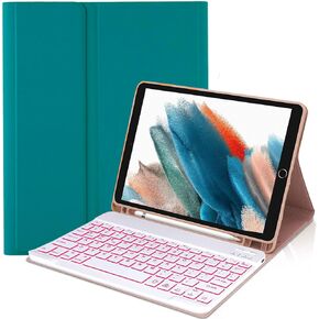 Keyboard Case for Samsung Galaxy Tab S10+ Plus/ S9FE Plus/ S9 Plus/ S9+/ S8+/S8 Plus/ S7 FE/S7 Plus/S7+ 12.4 Inch, Smart Wireless Keyboard Case with Pen Holder (Rose Gold)
