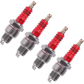 GOOFIT 4pcs New Motorcycle Spark Plug E6TC Replacement for 50cc 70cc 90cc 110cc Moped Scooter ATV Dirt Quad Go Kart