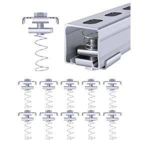 M10 Strut Channel Nut and Bolt with 1/2'' U-Shaped Saddle Washer Set for 1-5/8'' Strut Channel Bracket, Electro-Galvanized Finish Strut Channel Washer, 10-Pack