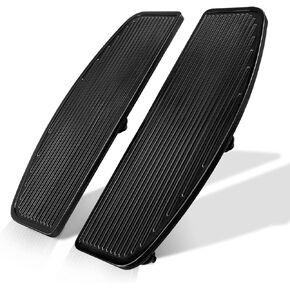 Eumti Motorcycle Front Rubber Driver Rider Insert Footboard Wide Foot Pegs Pedals Foot Boards Pad Compatible With Harley Touring Softail Road King Electra Glide 1986-UP