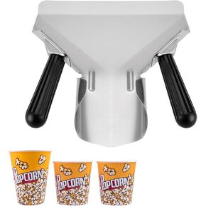 مغرفة الفشار المصنوعة من الفولاذ المقاوم للصدأ التجارية الفرنسية المقلية، مغرفة خدمة طعام قابلة للفصل بمقبضين للوجبات الخفيفة والحلويات والثلج والسلع الجافة مع حزمة حاويات الفشار القابلة لإعادة الاستخدام in Kuwait