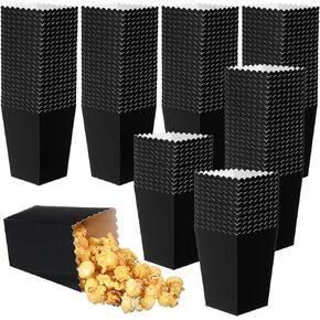 Jetec 450 Pcs Popcorn Boxes Mini Paper Popcorn Box Cardboard Popcorn Container for Party Black Popcorn Holder Disposable Candy Popcorn Bags for Birthday Wedding Decoration, 2.36 x 2.99 x 4.17 Inches