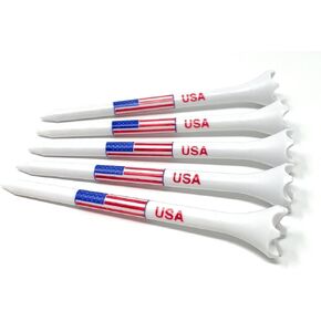 NorthPointe USA American Flag 3 ¼" Plastic Golf Tees - 100 Patriotic Golf Tees Plastic in Bulk