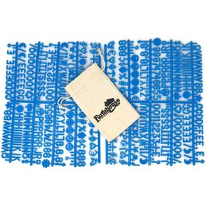 Light Blue Letter Set for Changeable Felt Letter Boards, 3/4" 460 Characters (Includes Letters, Symbols / Emojis, Numbers, Punctuation) & Burlap Storage Bag (Light Blue)
