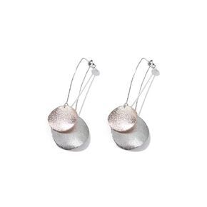 Handmade Shimmering Round Disc Metal Dangle Earrings, Gold Silver Round Disc Dangle Earrings Minimalist Circle Drop Earrings for Women Girls.