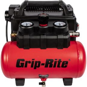 Grip-Rite GR200QW ULTRA QUIET PORTABLE COMPRESSOR, 1.5 GALLON, 1 HP, 125 MAX PSI, Oil-Free, Electric