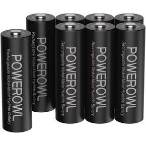 POWEROWL Rechargeable AA Batteries, 2800mAh High Capacity Double A Batteries 1.2V NiMH Low Self Discharge (Pack of 12)