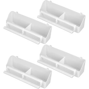 Milltrip 4pcs Bird Feeder, Pet Bird Food Double Plastic Seed Water Feeder Dispenser Standing Frame Plastic Food Feeder Cup for Parrots Cockatiel Pigeon Sparrow Bird Cage Bowl