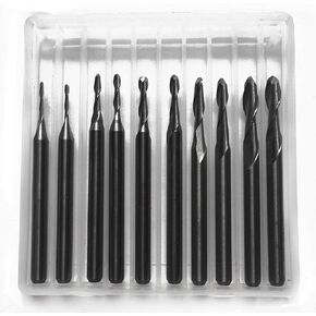 10pcs Ball Nose Twist End Mill Milling Cutter Bits Rotary Burrs Set Shank Diameter 1mm 1.5mm 2.0mm 2.5mm 3.175mm