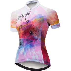 Hotlion Women's Cycling Jersey Tops Summer Bike Shirt Short Sleeve Bicycle Clothing CD5731