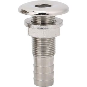 Tissting Marine Straight Thru Hull Fitting 3/8in 58mm 316 Stainless Steel Water Drain Outlet Plumbing Valve Hose Thru Drain Connector for Boat, Yachts