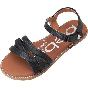 bebe Girls' Sandal - Strappy Sandal Flats with Heart Accent - Summer Dress Shoes for Girls (Toddler/Girls)