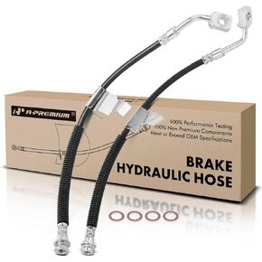 A-Premium Front Driver and Passenger Brake Hydraulic Hose Compatible with Cadillac and Buick Models - DTS 2006-2011, Lucerne 2006-2011 - Replace# 15062142(Pack of 2)