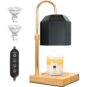 Candle Warmer Lamp,Electric Candle Warmer with Timer,Dimmable Candle warmer,Adjustable Height Candle Warmer Lamp, Compatible with Small and Large Candles, Aromatic Candle warmer for Home Decor,Black