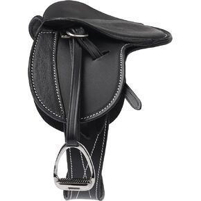 LeMieux Toy Pony Saddle - Black - Fine Grain Leather - Suitable for Ages 8 Years +