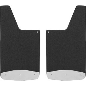 LUVERNE 251223 Universal Front or Rear 12-Inch x 23-Inch Textured Rubber Mud Guards with Stainless Steel Plates , Black
