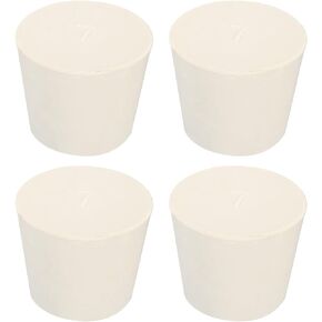 MECCANIXITY Rubber Tapered Plug 25mm to 33mm Solid Test Tubes Bungs Stopper White for Lab Home 4 Pieces
