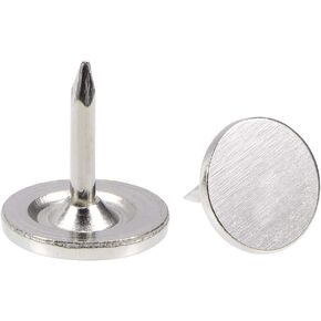 uxcell Upholstery Nails Tacks 11mmx13mm Flat Head Furniture Nails Pins Silver Tone for Furniture Sofa Headboards, 25 Pcs