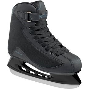 Roces Men's RSK 2 Durable Reinforced Upper Anatomic Padding Lace & Power Strap Closure Outdoor Rink Sport & Leisure Ice Hockey Skate, Stainless Steel Blades, Black, 9