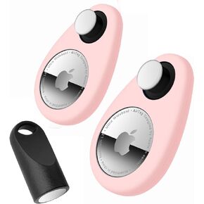 Airtag Holder Air Tag Case with Keychain 2 Pack, Airtags Key Chain for Apple Air Tags, Airtag Accessories for GPS Item Finder Tracker, Airtag Holder for Keys, Luggage,Pet,Bag