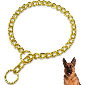 Dog Collar Slip Collar Metal Collar Chewproof P Collar Heavy Chain Dog Training Collar Choke Collar Adjustable Weather Proof Alloy Collars for Small Medium Large Dogs 23inch,3.5mm