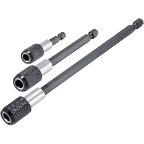 Magnetic Screwdriver Bit Holder 2" 4" 6" Hex Shank 1/4" Quick Change Drill Bit Extension Set -3Pcs