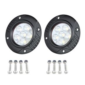 Super Bright Offroad LED Fog Light/Backup Light/Pods Light, 3.5 inch Round Flush-Mount, 6000K Cool-White Wide Flood Beam, Die-Cast Aluminum Housing, 12V/24V DC, Corrosion & Vibration Resistant, 2-Pack