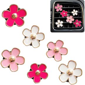 Car Air Freshener Vent Clips for Women 8 Pieces Cute Car Vent Clips Decorations Daisy Flower Car Accessories Air Freshener Clips for Christmas Anniversary Girls Gift (8 pcs white pink)