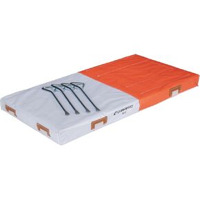 CHAMPRO Quilted PVC Coated Nylon Double First Base, Orange and White Extended Safety Base