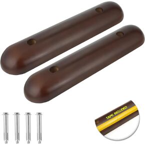 Genubi Industry 2 قطعة سدادة وقوف السيارات من الخشب الطبيعي مقاس 18 بوصة للمرآب، أداة مساعدة وقوف السيارات لحماية جدران السيارة والجراج، دليل عجلة الإطارات المستهدف لوقوف السيارات لحماية المصد، لون الجوز الأسود in Kuwait