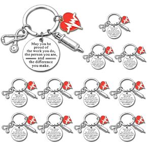 12 Pcs Nurse Gifts for Women Nurse Keychain Nurse Week Gifts Bulk Nurse Appreciation Gifts Nursing Student Gifts Thank You Nurse Gifts Graduation Present for Nurse Practitioner Medical Assistant Gifts