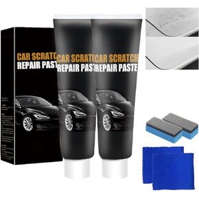 شمع إصلاح الخدوش للسيارة، مزيل خدوش السيارة الجديد 2024، مزيل الخدوش للمركبات، مجموعة شمع تلميع معجون إصلاح خدوش السيارة مع مسح وإسفنجة (قطعتان) in Kuwait