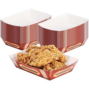 Pro.me Paper Food Trays for Party Decorations,Disposable Nacho Trays,Baseball Food Boats for Parties and Hot Dogs,Events, Snacks, Candy（48 Pack 3lb）