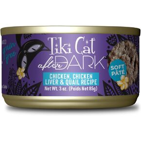 Tiki Cat After Dark Pâté, Variety Pack, High-Protein and 100% Non-GMO Ingredients, Wet Cat Food for Adult Cats, 3 oz. Cans (Pack of 12)
