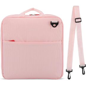 حافظة سحاب GXaryFulin مع حزام كتف ومقبض، 3 حلقات دائرية للوازم المكتبية والمدرسية، وردي in Kuwait