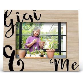 FONDCANYON Gigi and Me Picture Photo Frame,Gigi Gifts for Grandma,Mother's Day Gifts for Grandma,Gigi Birthday Gifts from Grandchildren,Rustic Grandma and Me Picture Frames(5x7 Inch Photo)