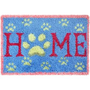 clubevy Latch Hook Kits DIY Cushion Cross Stitch Kits Embroidery for Adults Beginner DIY Needlework Rectangle Floor Desk Mat Home Decoration, Cats
