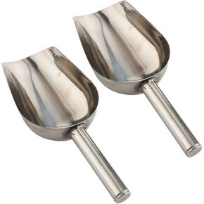 2 Pcs Dog Food Scoop Stainless Steel Feed Scooper for Home Pet Food (1 1/2 cup, 12-Ounce)