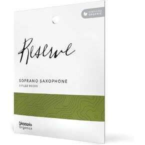 D'Addario Woodwinds Organic Reserve Soprano Saxophone Reeds - Sax Reeds - Individually Sealed - 3.0 Strength, 3 Pack