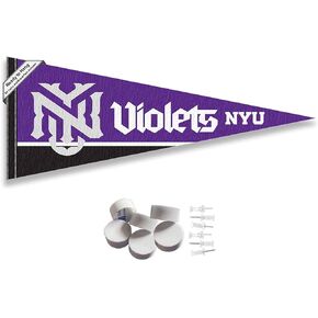 College Flags & Banners Co. New York Violets Pennant Flag and Wall Tack Mount Pads