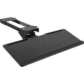 VIVO Adjustable Computer Keyboard and Mouse Platform Tray Deluxe Smooth Rolling Track Under Table Desk Mount, Black, MOUNT-KB04C